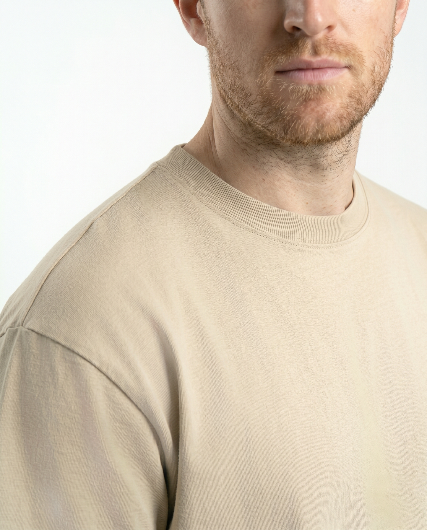 GRPHX Premium Heavyweight Oversized tee detail close-up – drop shoulder fit