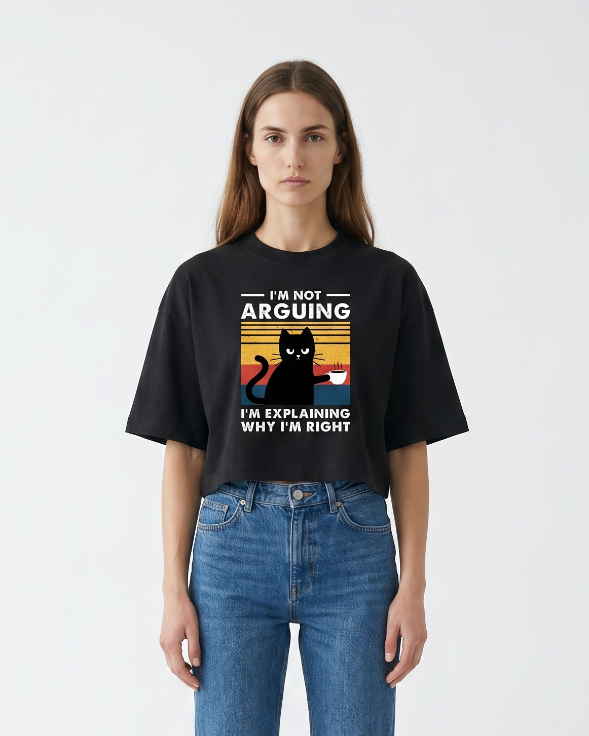 GRPHX I'm Not Arguing graphic oversized crop top