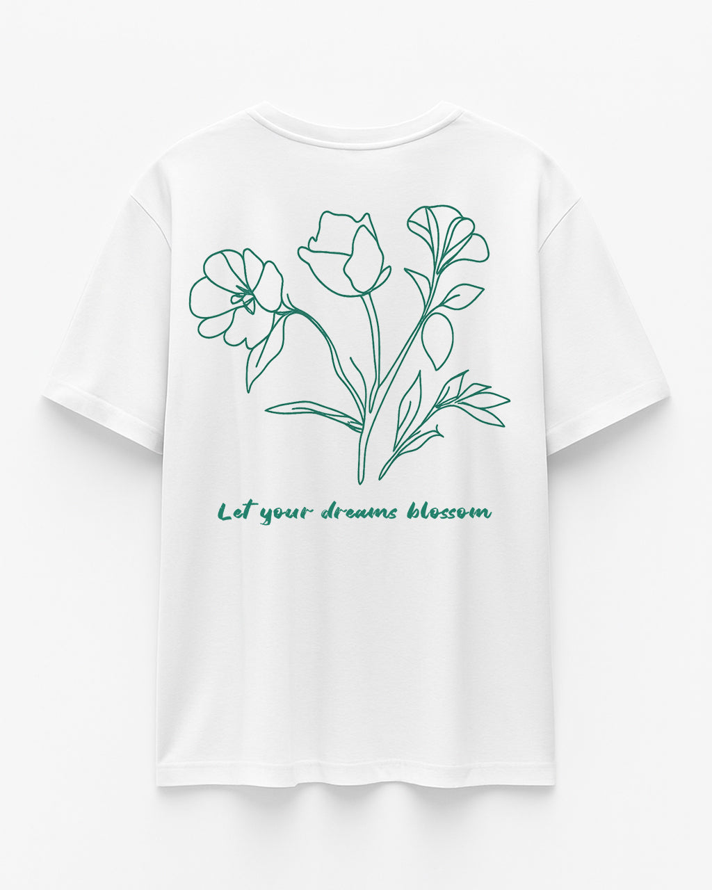 GRPHX Let Your Dreams Blossom graphic tee product back view – floral design