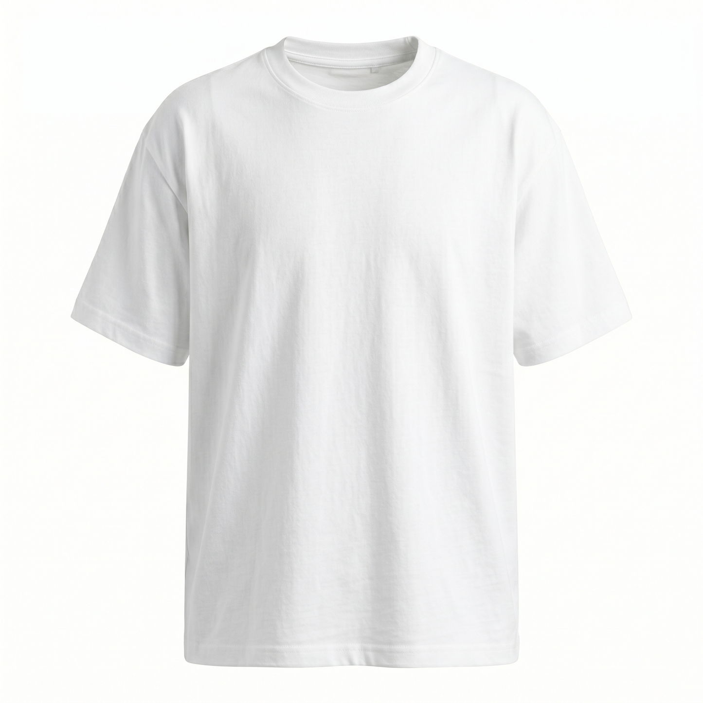 GRPHX Premium Heavyweight Oversized tee detail close-up – drop shoulder fit front flat lay