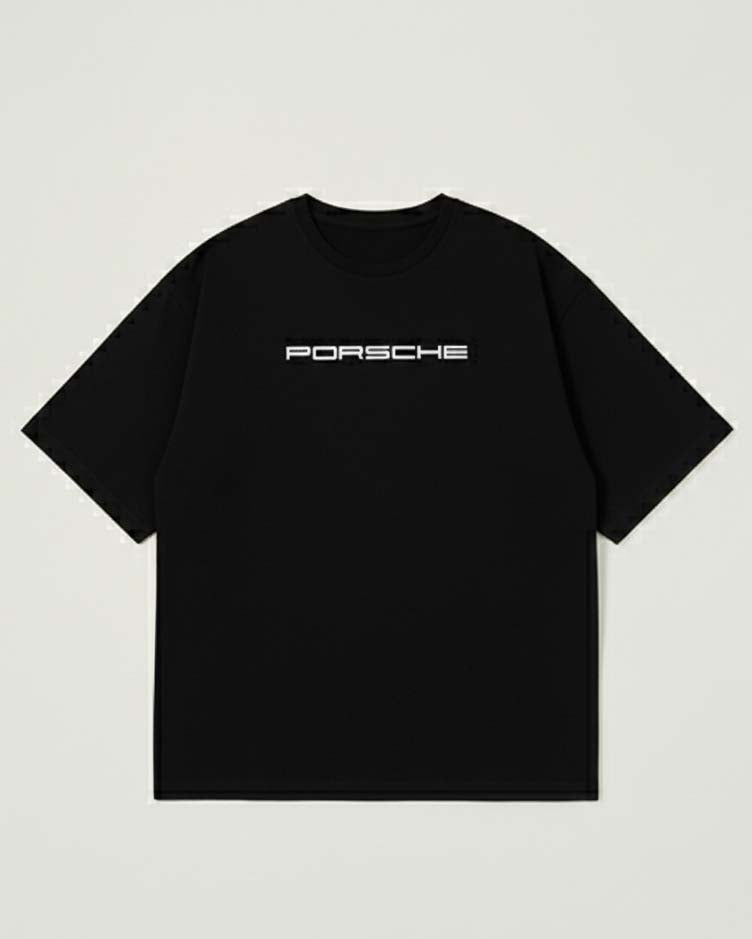 GRPHX Porsche graphic oversized tee – detail view front
