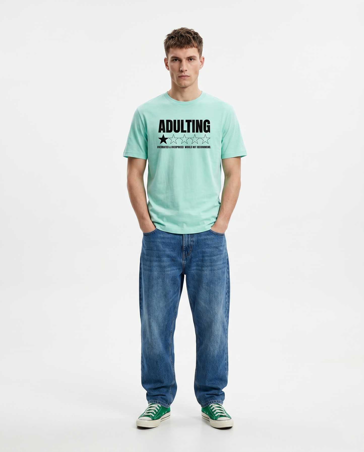 GRPHX Adulting 1 Star Review funny graphic slim fit t-shirt