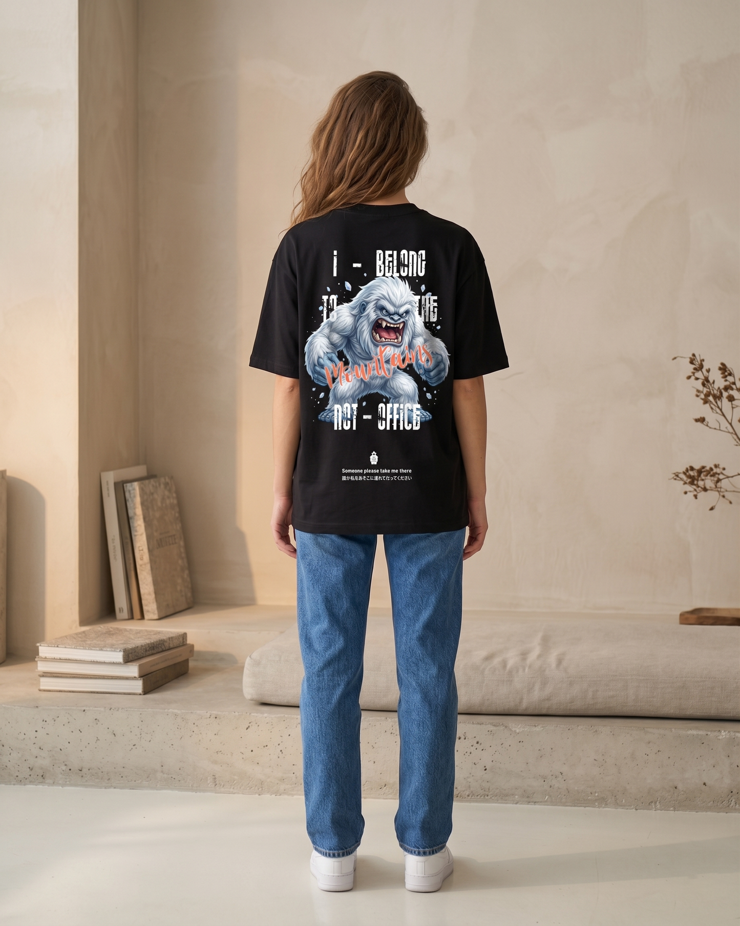GRPHX Mountain Mode graphic oversized t-shirt back view