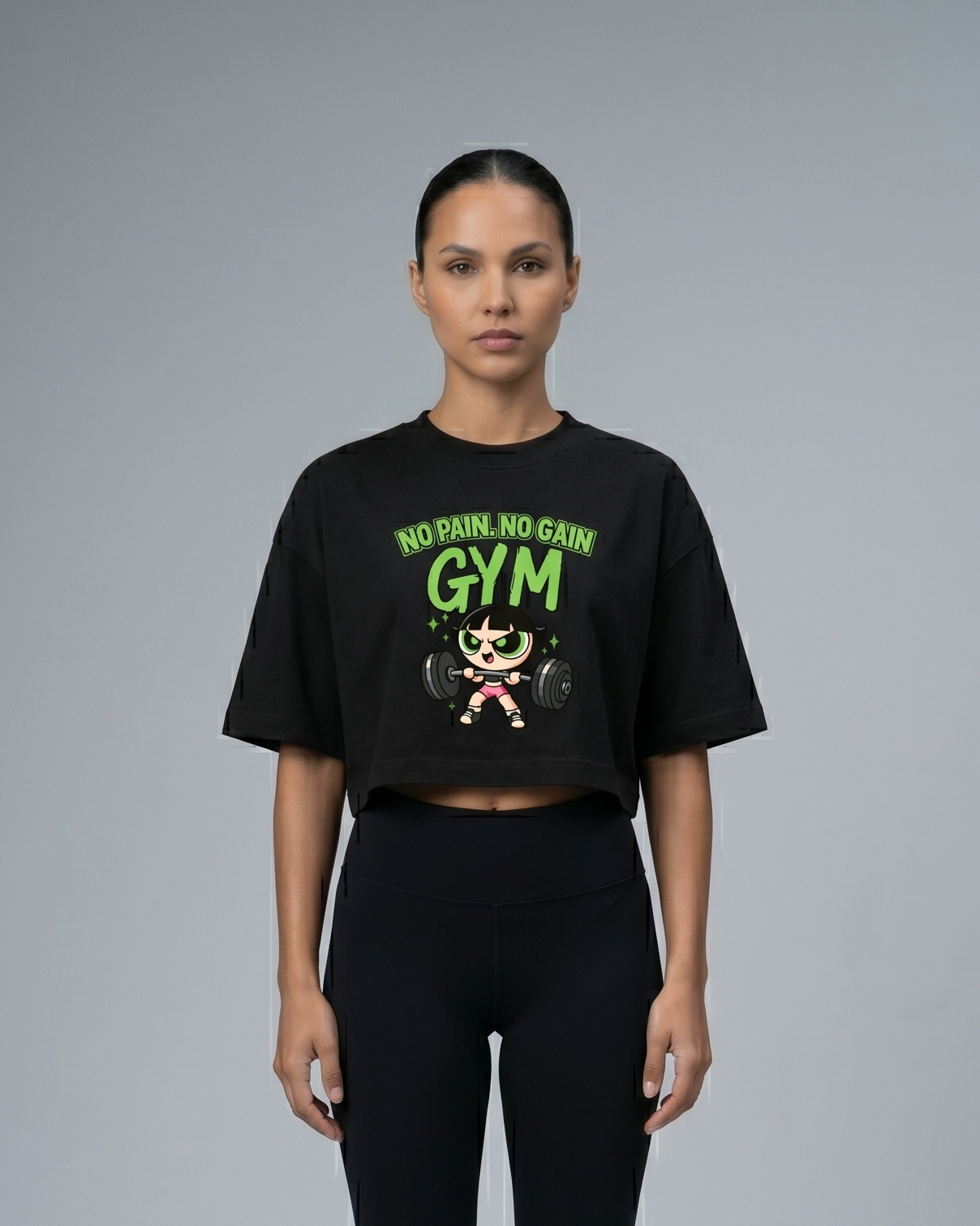 GRPHX No Pain No Gain gym crop tee India women activewear