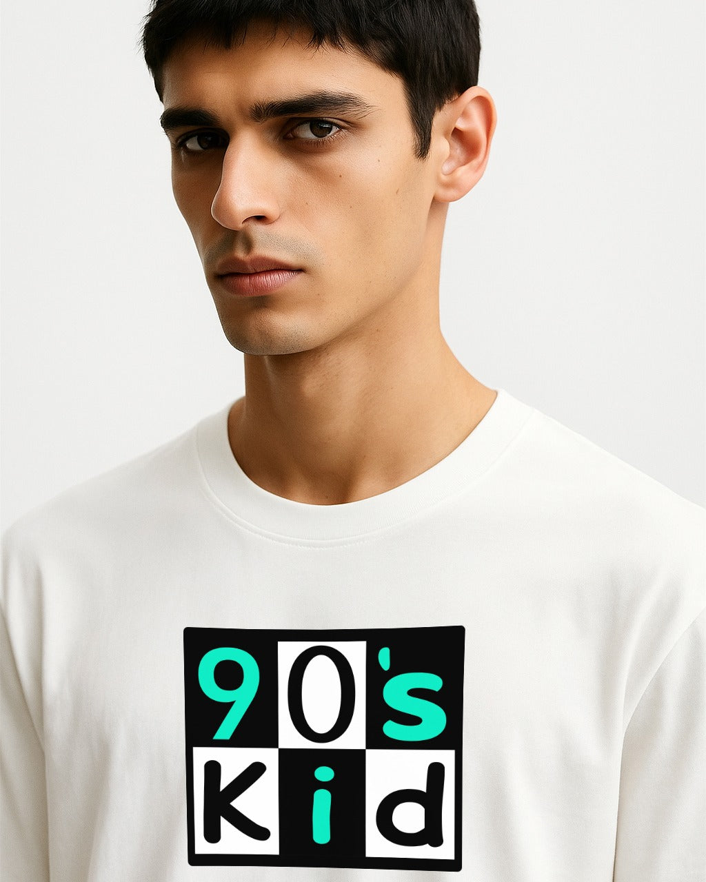 GRPHX 90s Kid oversized cotton graphic t-shirt India close up