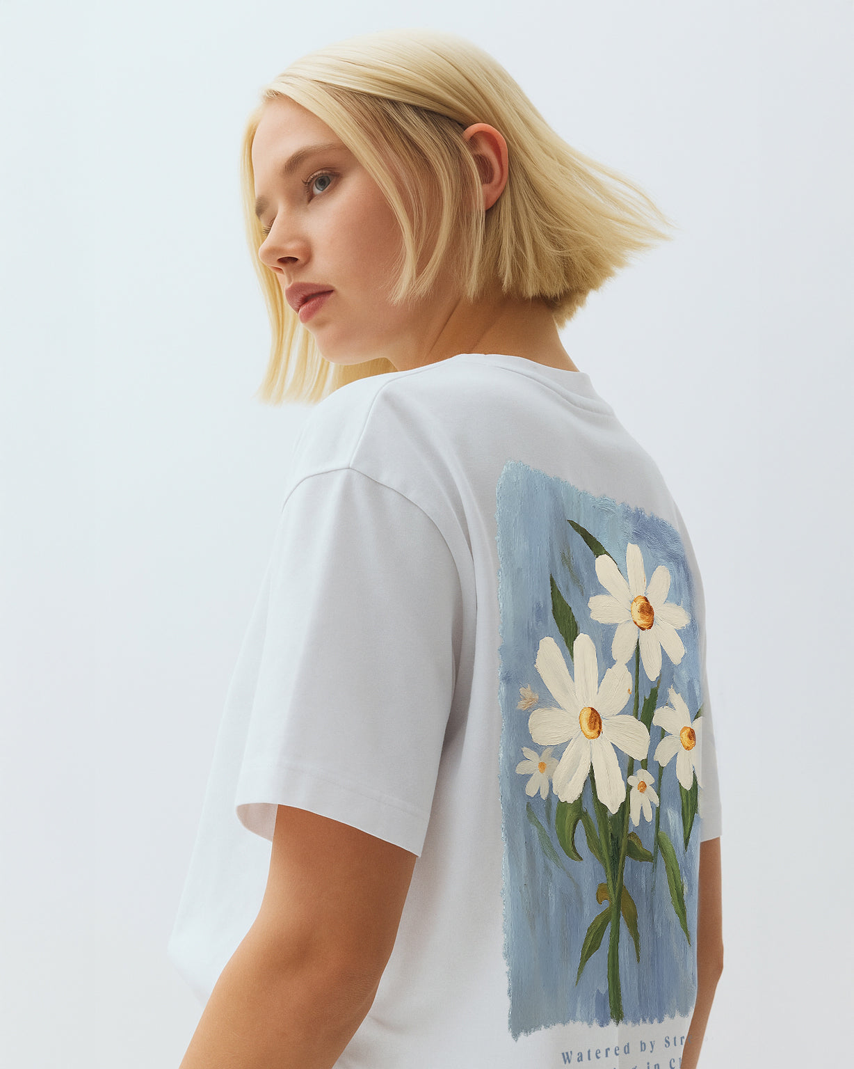 GRPHX Bloom Through Chaos white cotton t-shirt premium streetwear