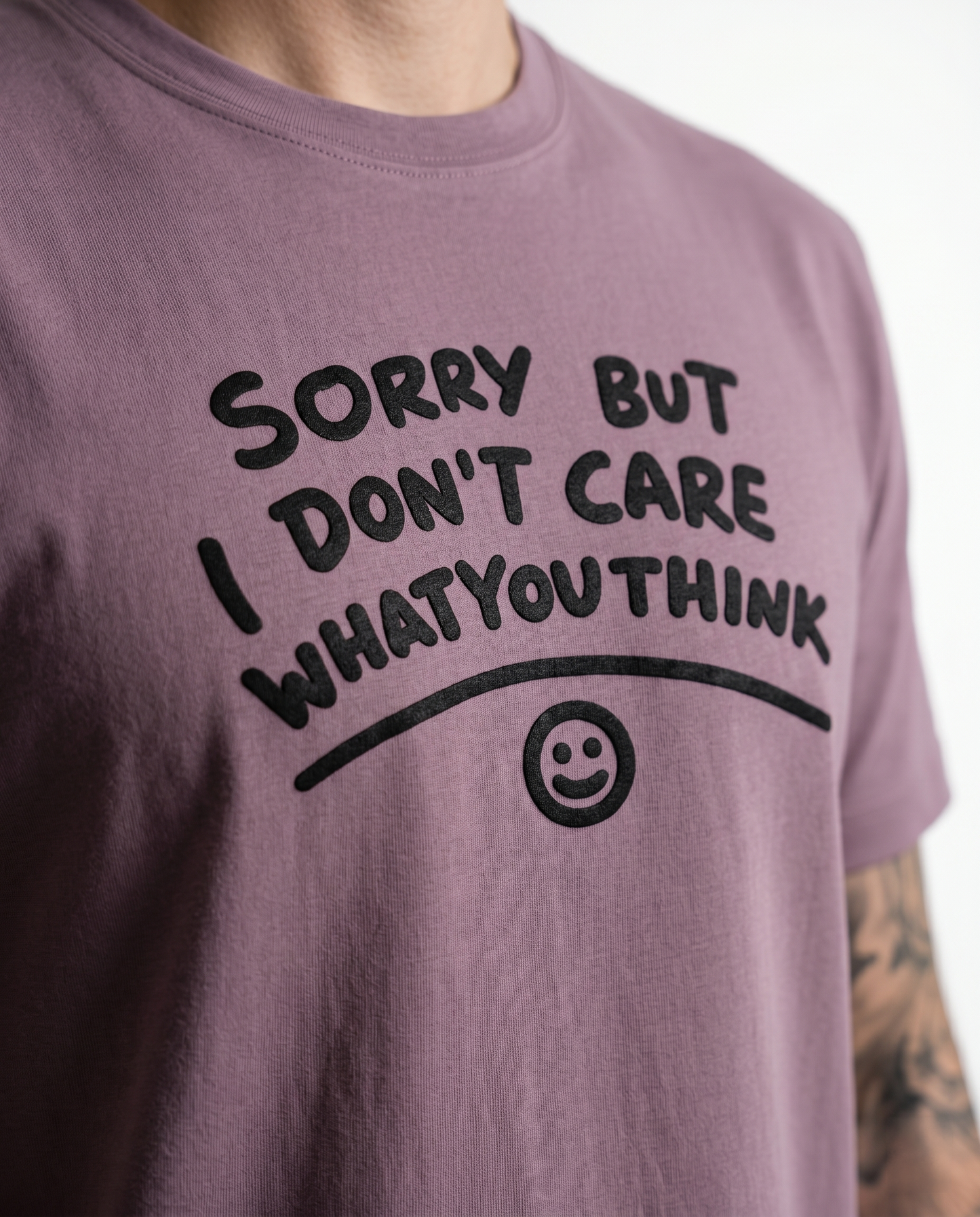 GRPHX Sorry But I Don't Care attitude graphic t-shirt Close Up