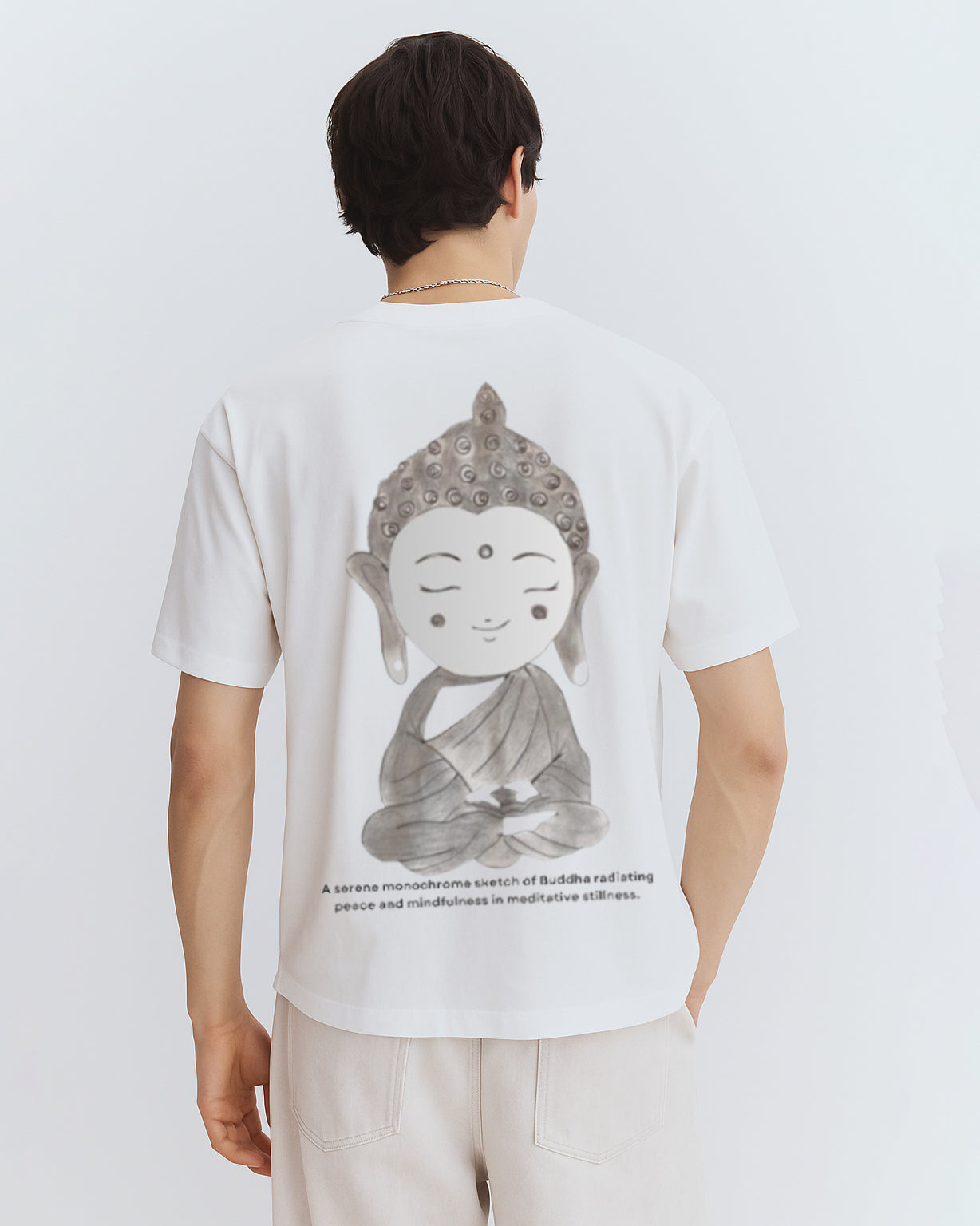 GRPHX Little Zen tee back view – minimal zen graphic print