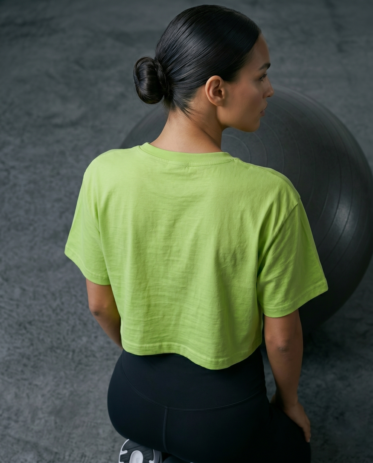 GRPHX No Pain No Gain crop tee back view – motivational gym statement