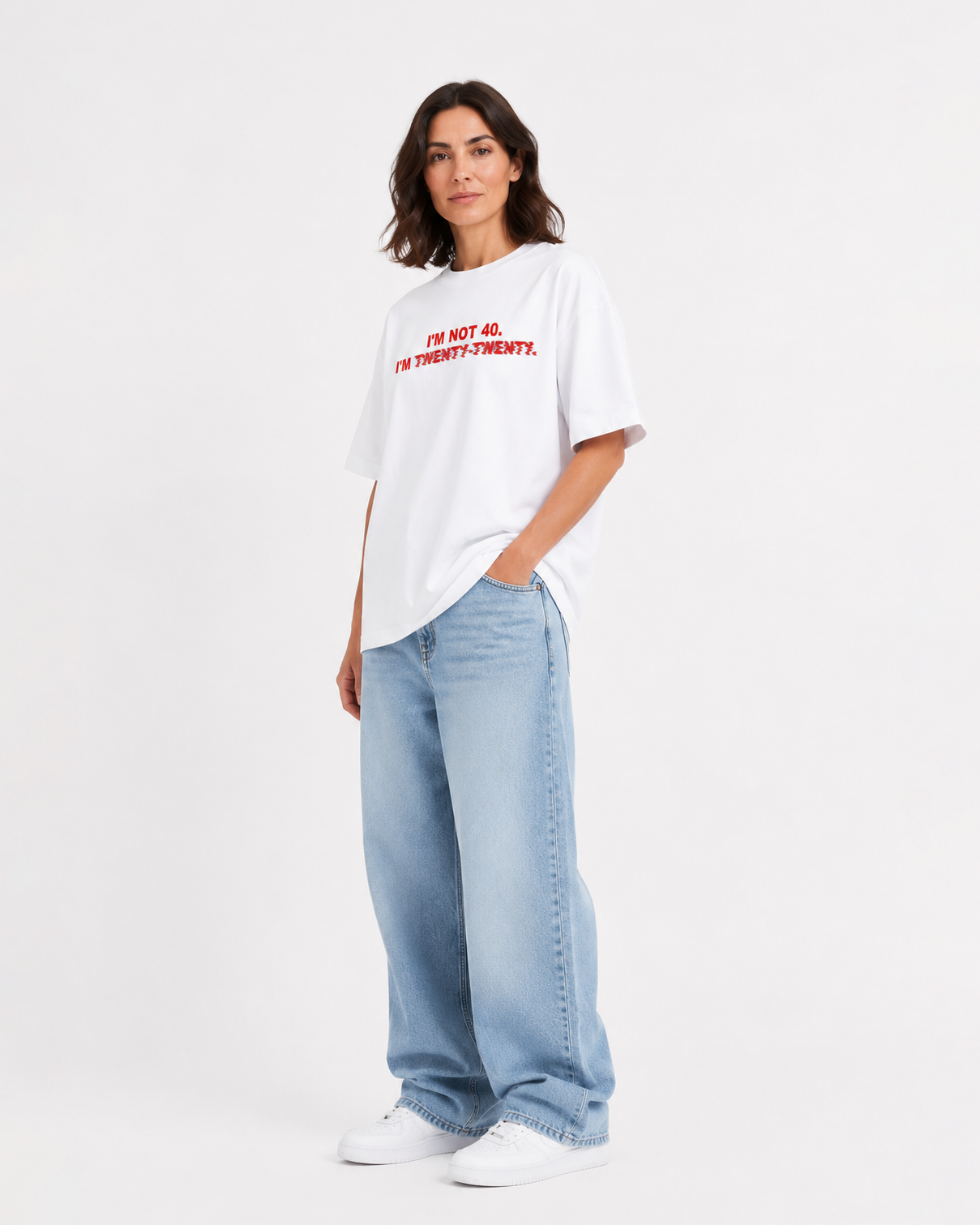 I'm Not 40. I'm Twenty Twenty. – Oversized Graphic T-Shirt | Premium Heavyweight Cotton (Unisex)