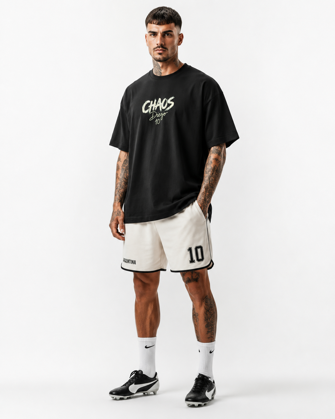 CHAOS "The Game" Heavyweight Terry Tee – Black