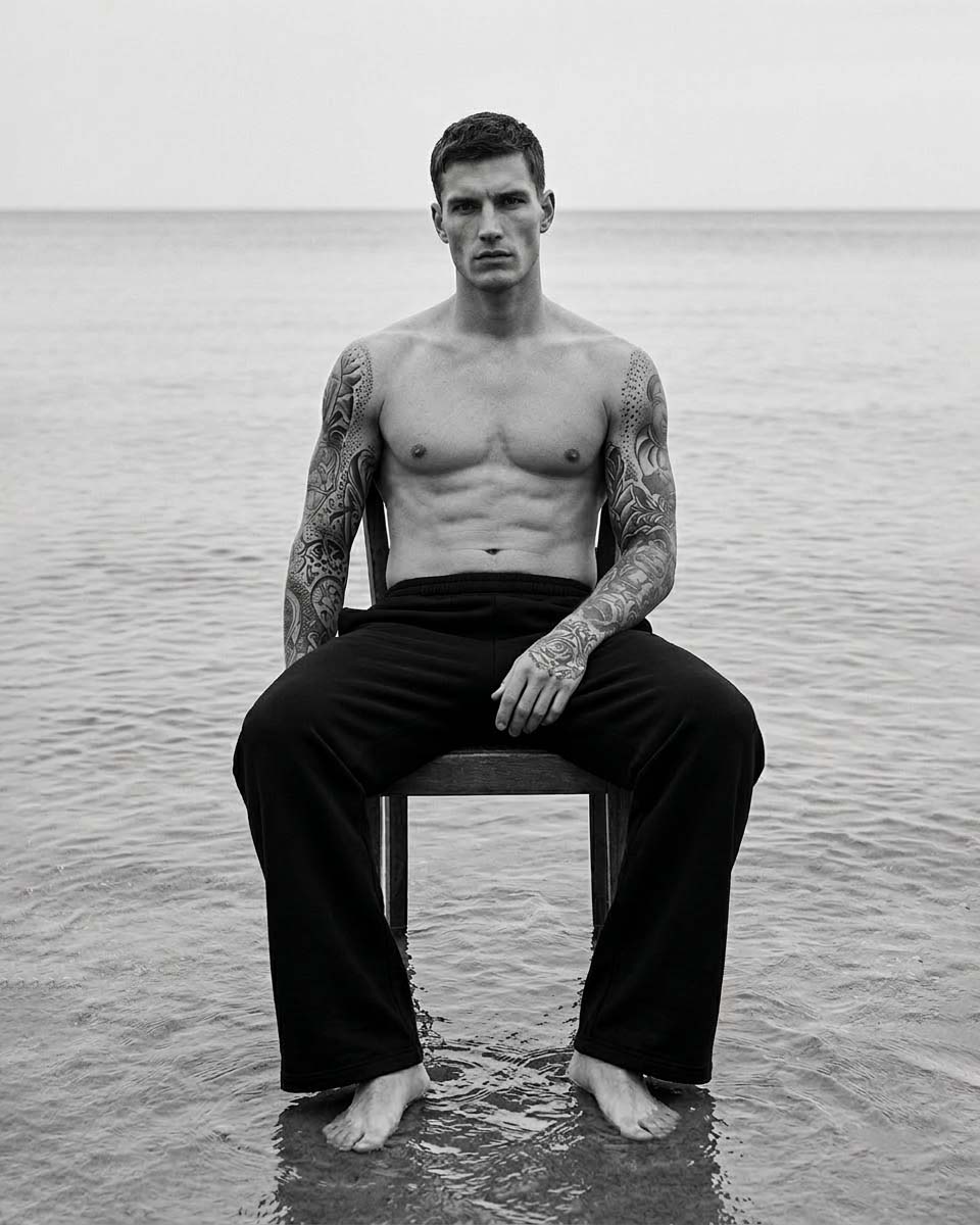 GRPHX Minimal Black Track Pants model view – streetwear India