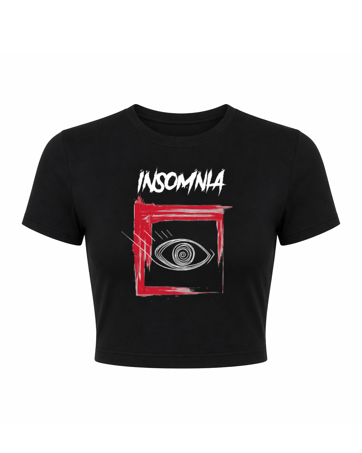 GRPHX Insomnia graphic cotton crop tee front view