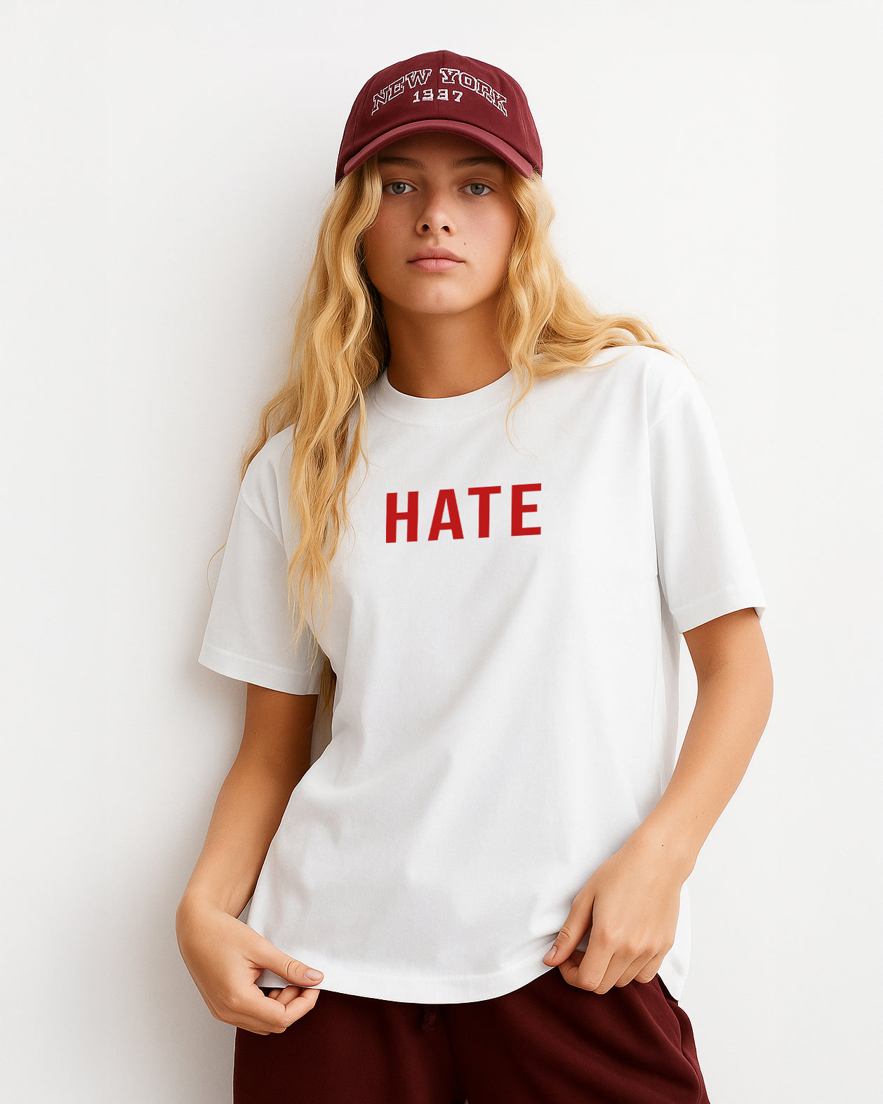 GRPHX Stand Against Hate graphic oversized t-shirt front view