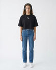 GRPHX Pretty Girls Do Hyrox graphic oversized crop top front view