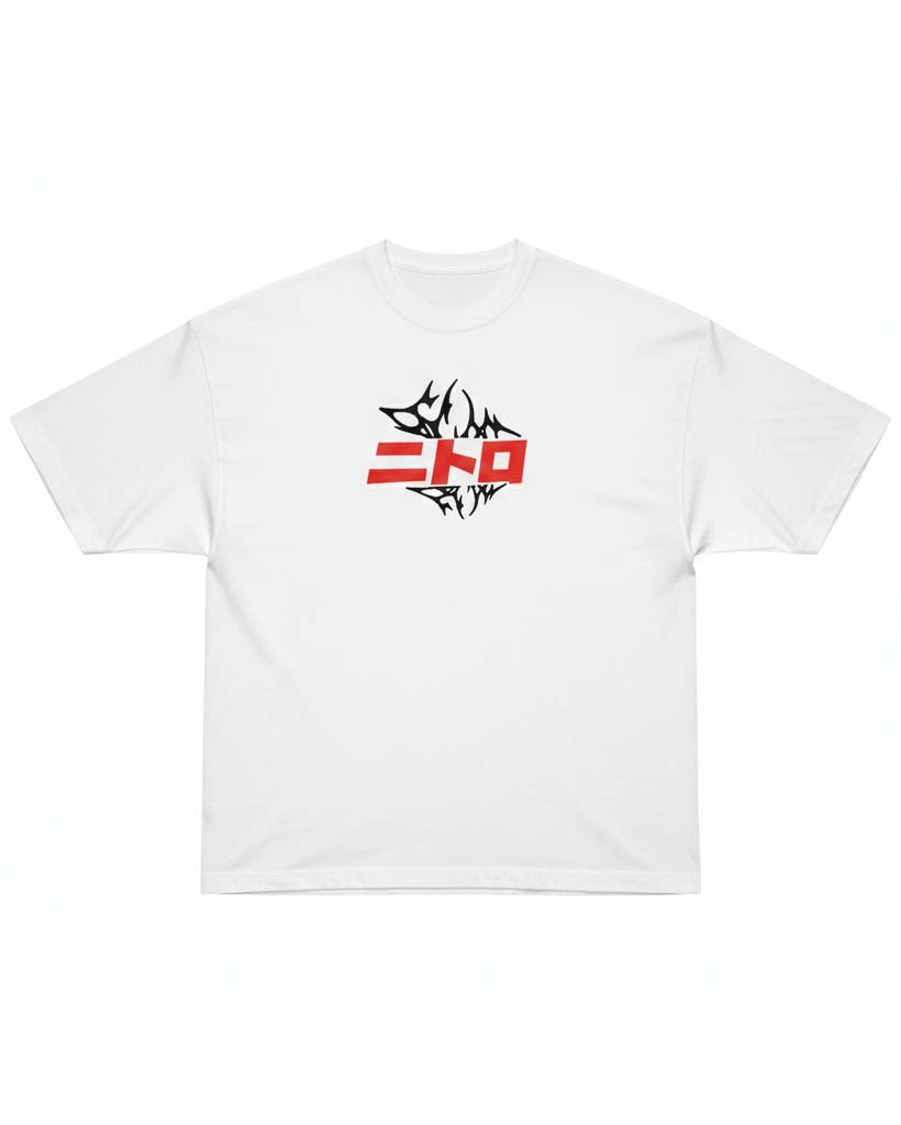 GRPHX Nitro Racing Tee model flat-lay front view – heavyweight streetwear