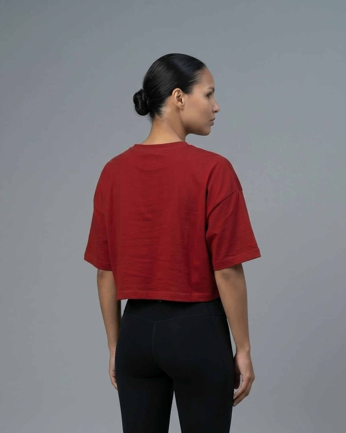 GRPHX No Pain No Gain crop tee back view – motivational gym statement