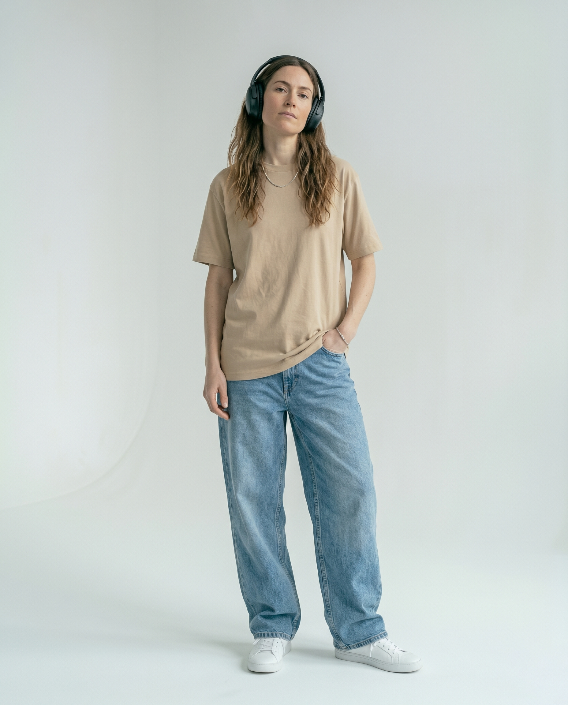 Premium Heavyweight Oversized Cotton T-Shirt - Beige