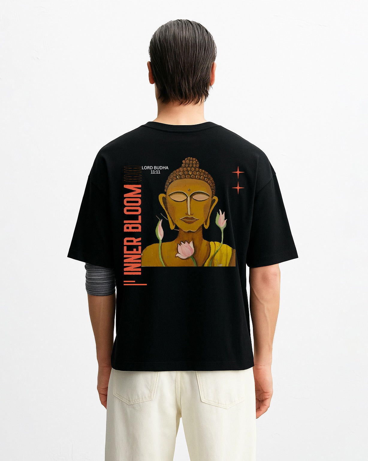 GRPHX 1111 Inner Bloom tee back view – spiritual graphic print