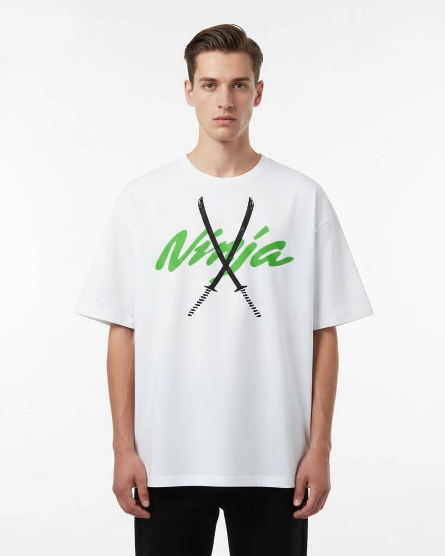 GRPHX Moto-Samurai signature heavyweight oversized t-shirt front view