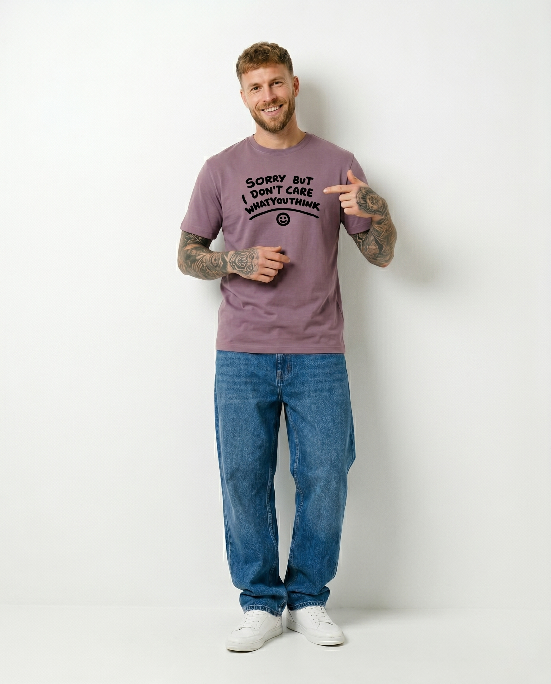 GRPHX Sorry But I Don't Care attitude graphic t-shirt front view