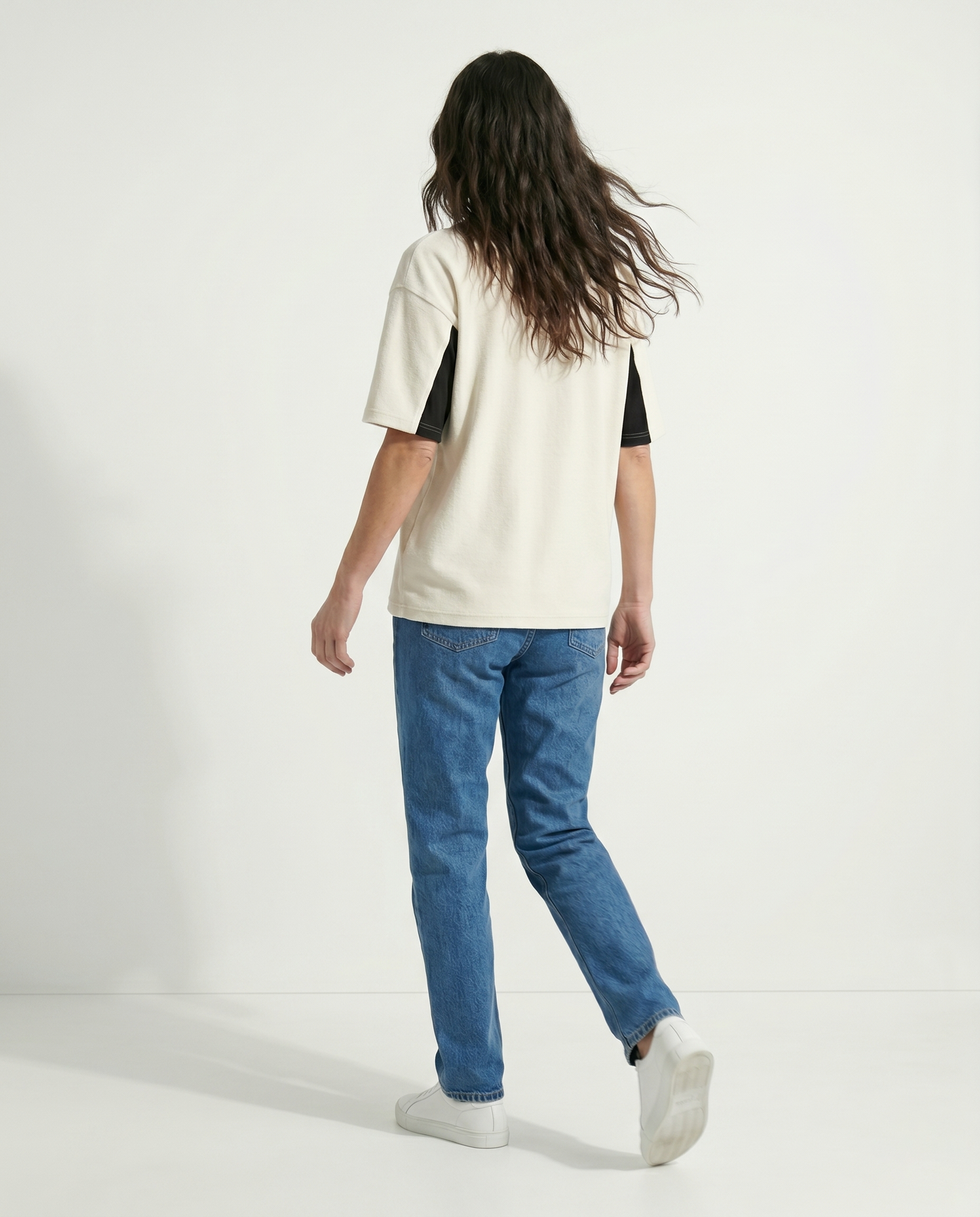 GRPHX GRPHX Artisan Premium Heavyweight Oversized Tee | Dual-Tone Urban Essential - White back view premium streetwear India
