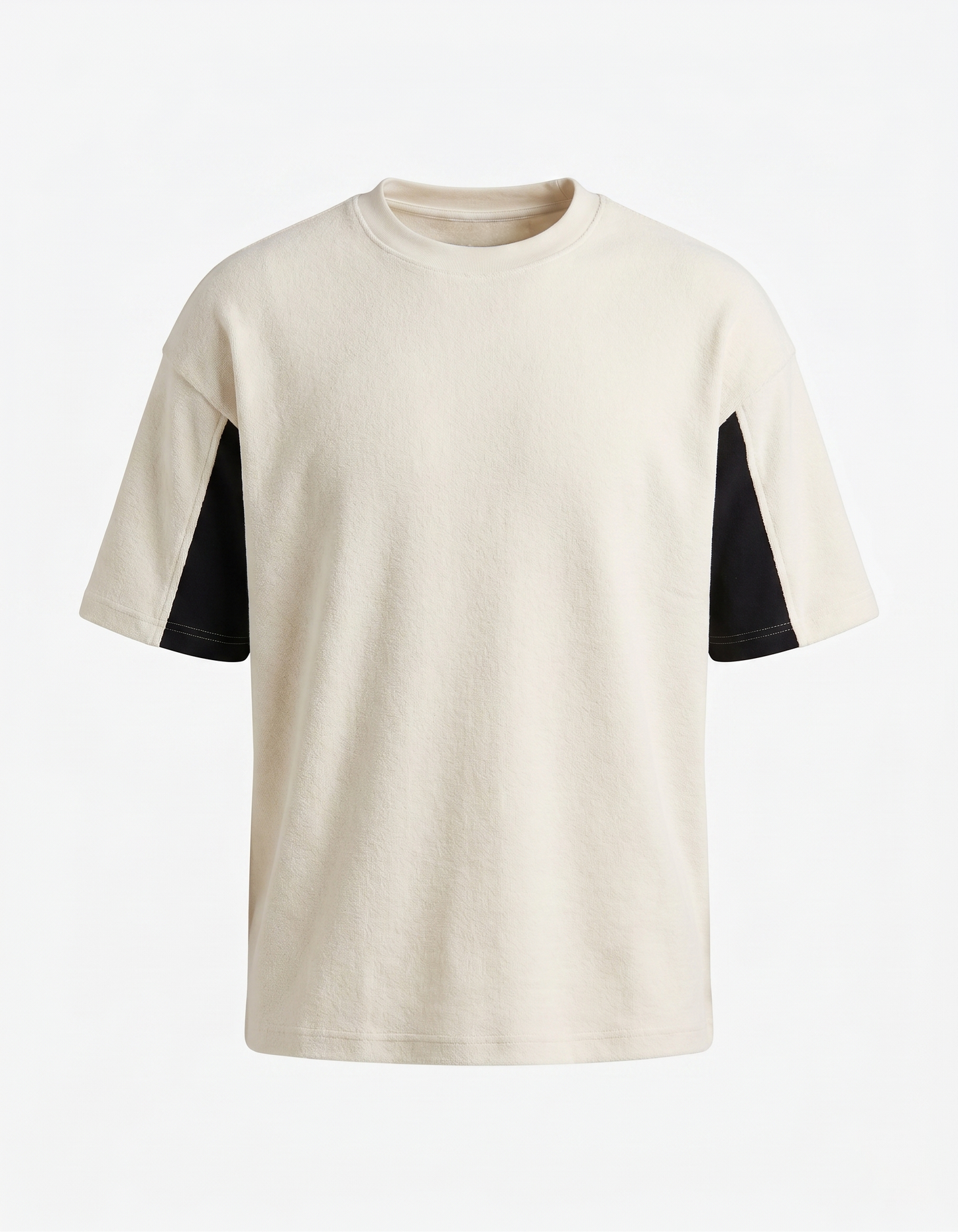 GRPHX GRPHX Artisan Premium Heavyweight Oversized Tee | Dual-Tone Urban Essential - White side view premium streetwear India
