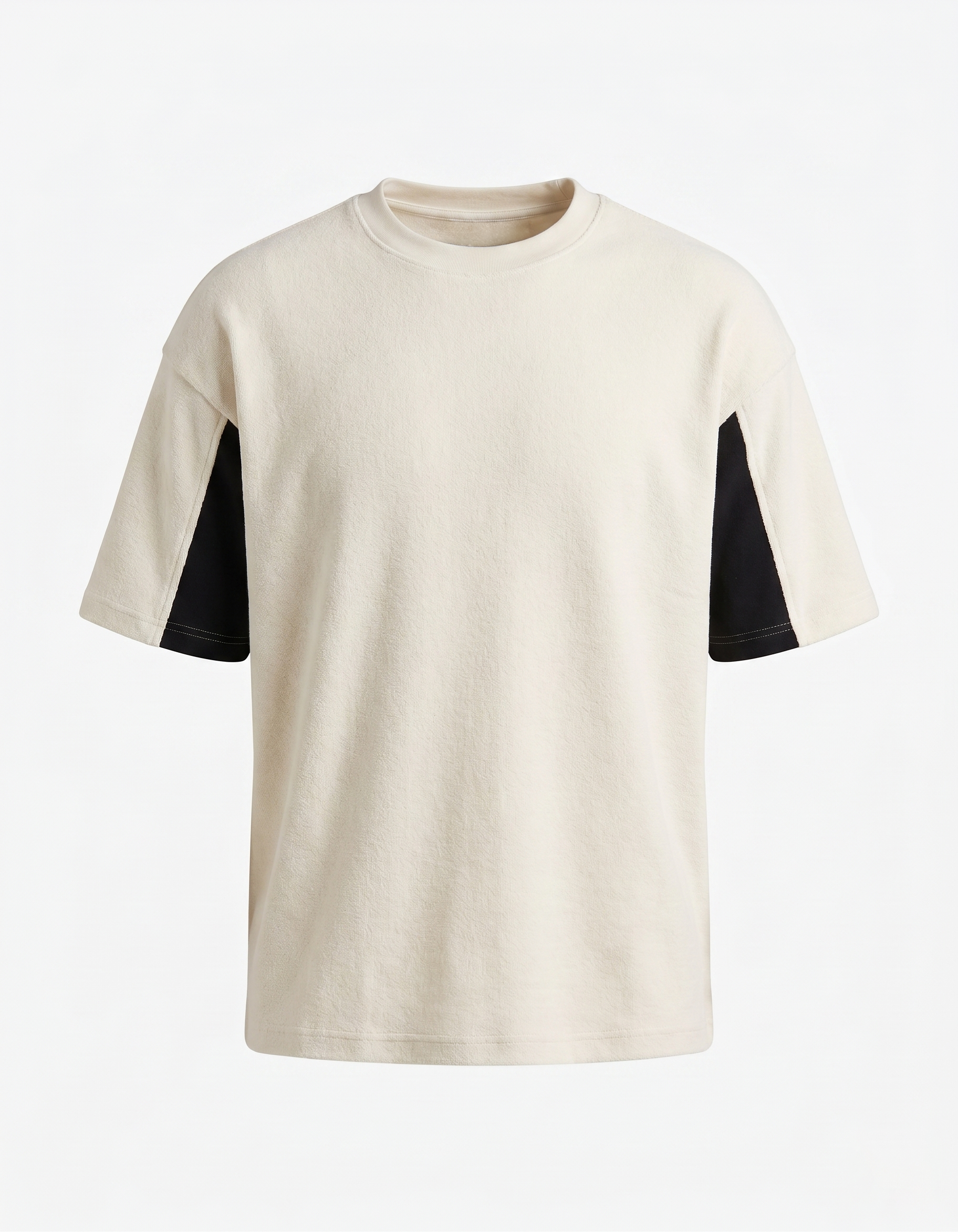 GRPHX GRPHX Artisan Premium Heavyweight Oversized Tee | Dual-Tone Urban Essential - White side view premium streetwear India