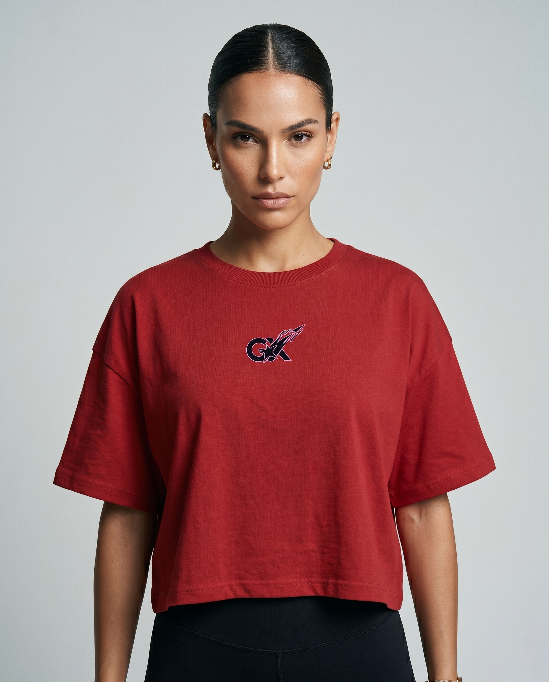 GRPHX Muscle Mommy oversized crop t-shirt front view