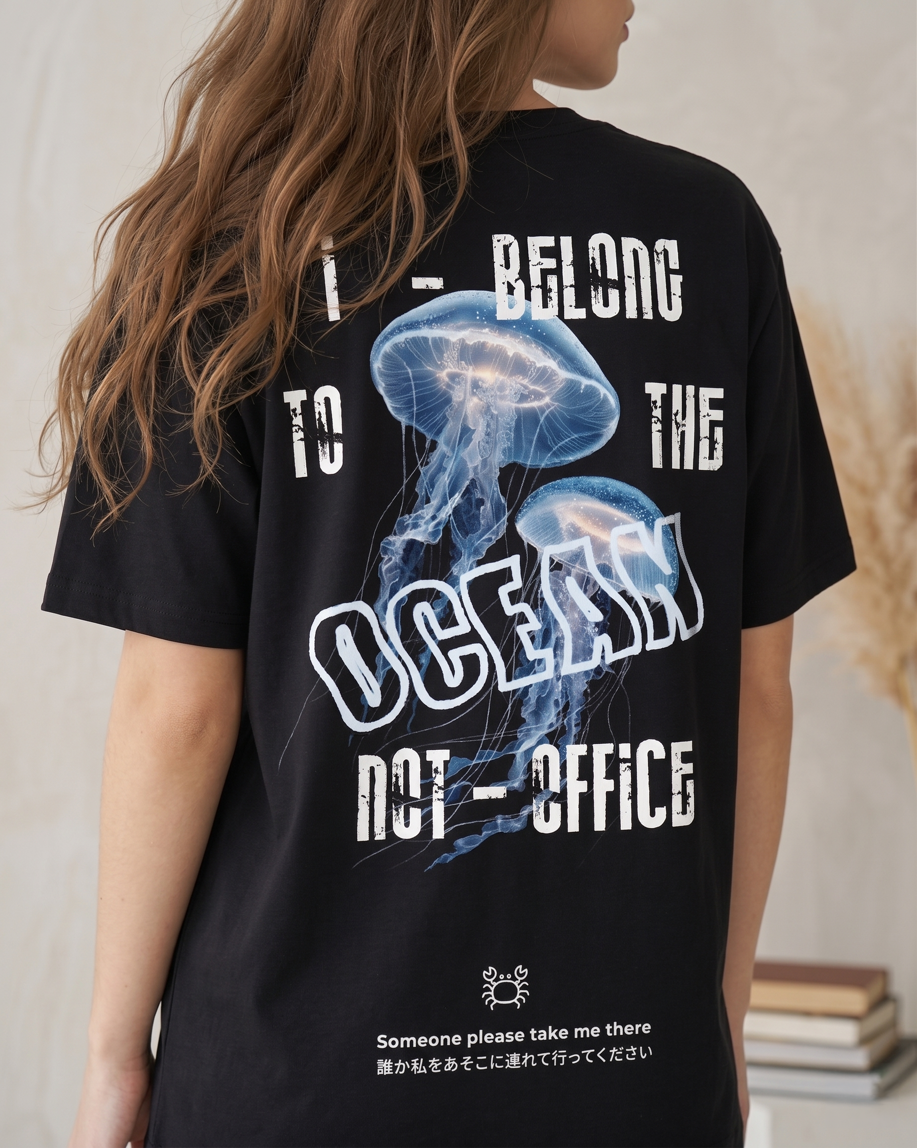 GRPHX Ocean Mode tee close-up detail shot