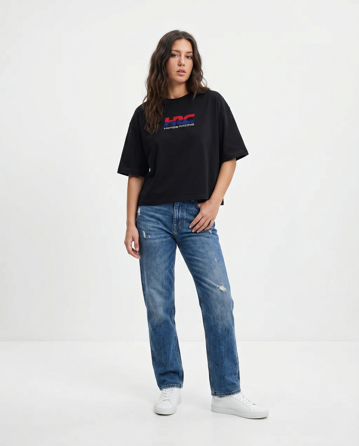 GRPHX Honda FireBlade black oversized t-shirt lifestyle shot