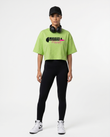 GRPHX Muscles and Mascara gym graphic oversized crop top front view