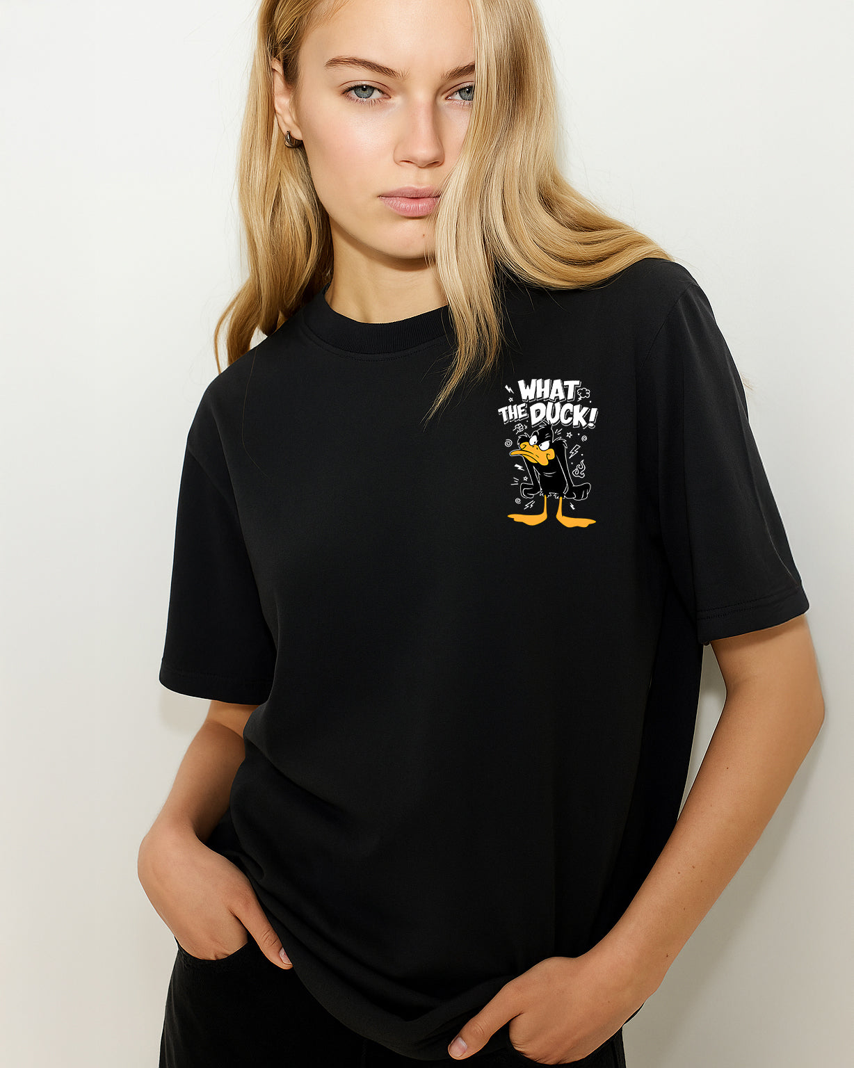 GRPHX What The Duck Allergic to Idiots graphic oversized t-shirt front view