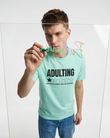 GRPHX Adulting 1 Star Review funny graphic slim fit t-shirt front view