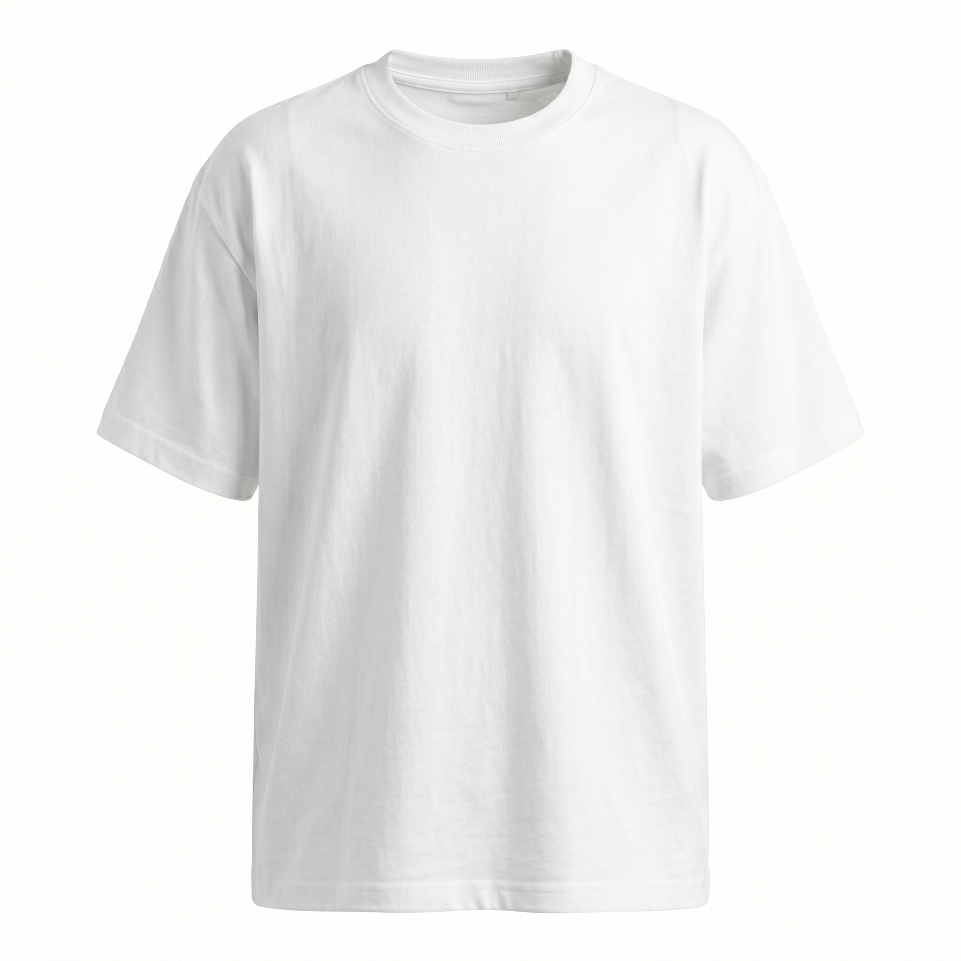 GRPHX Premium Heavyweight Oversized tee detail close-up – drop shoulder fit front flat lay