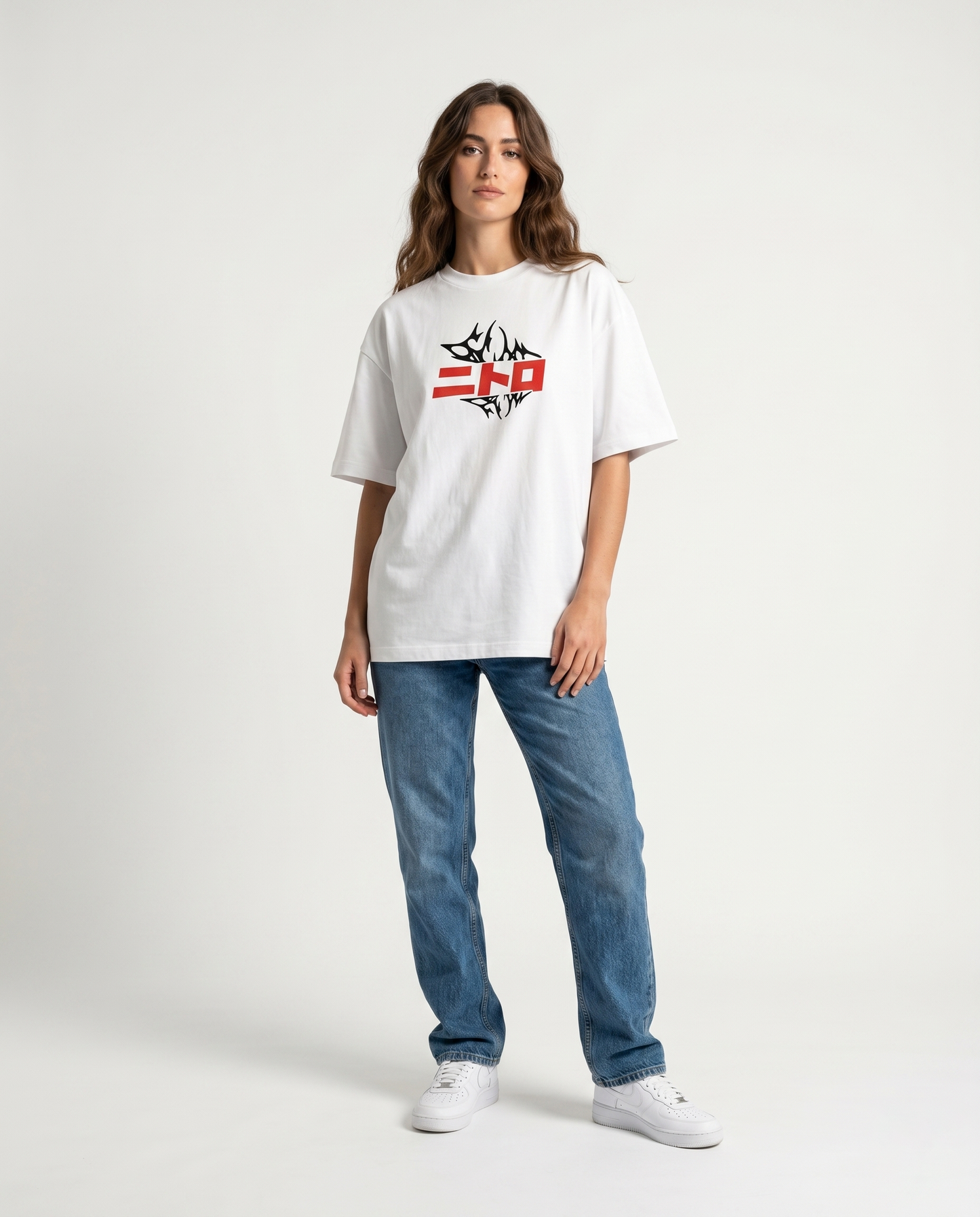 GRPHX Nitro Racing Tee model front view – heavyweight streetwear