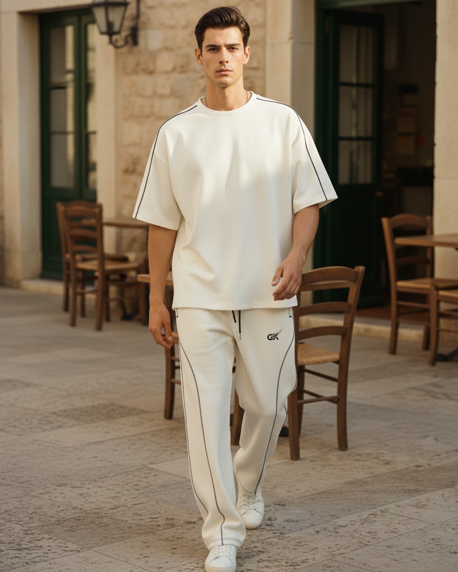 GRPHX Cafe Line Co-ord Set back view premium streetwear