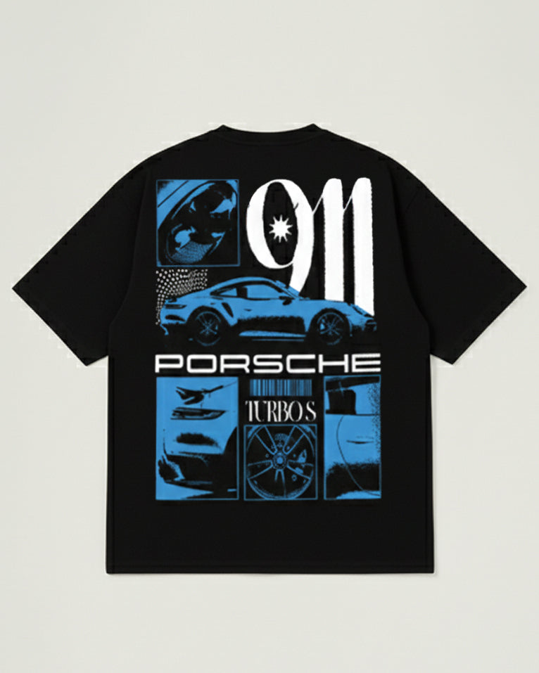 GRPHX Porsche graphic oversized tee – detail view back