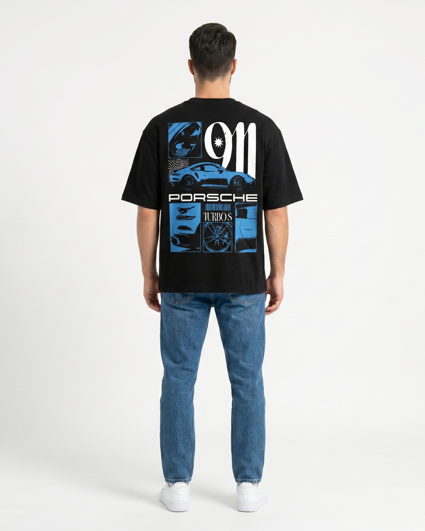 GRPHX Porsche graphic t-shirt back view – premium cotton