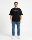 GRPHX Porsche graphic black oversized t-shirt front view – automotive streetwear
