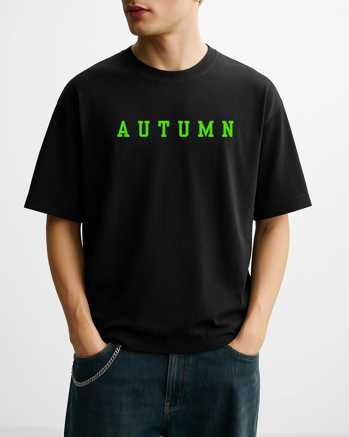 GRPHX Whispers of Autumn oversized cotton tee India streetwear details