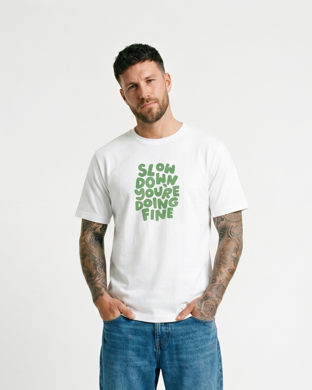 GRPHX Slow Down You're Doing Fine motivational graphic t-shirt 