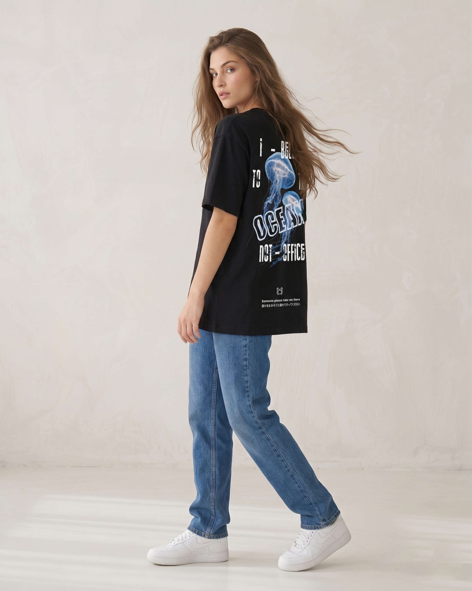 GRPHX Ocean Mode graphic tee back view – ocean graphic print