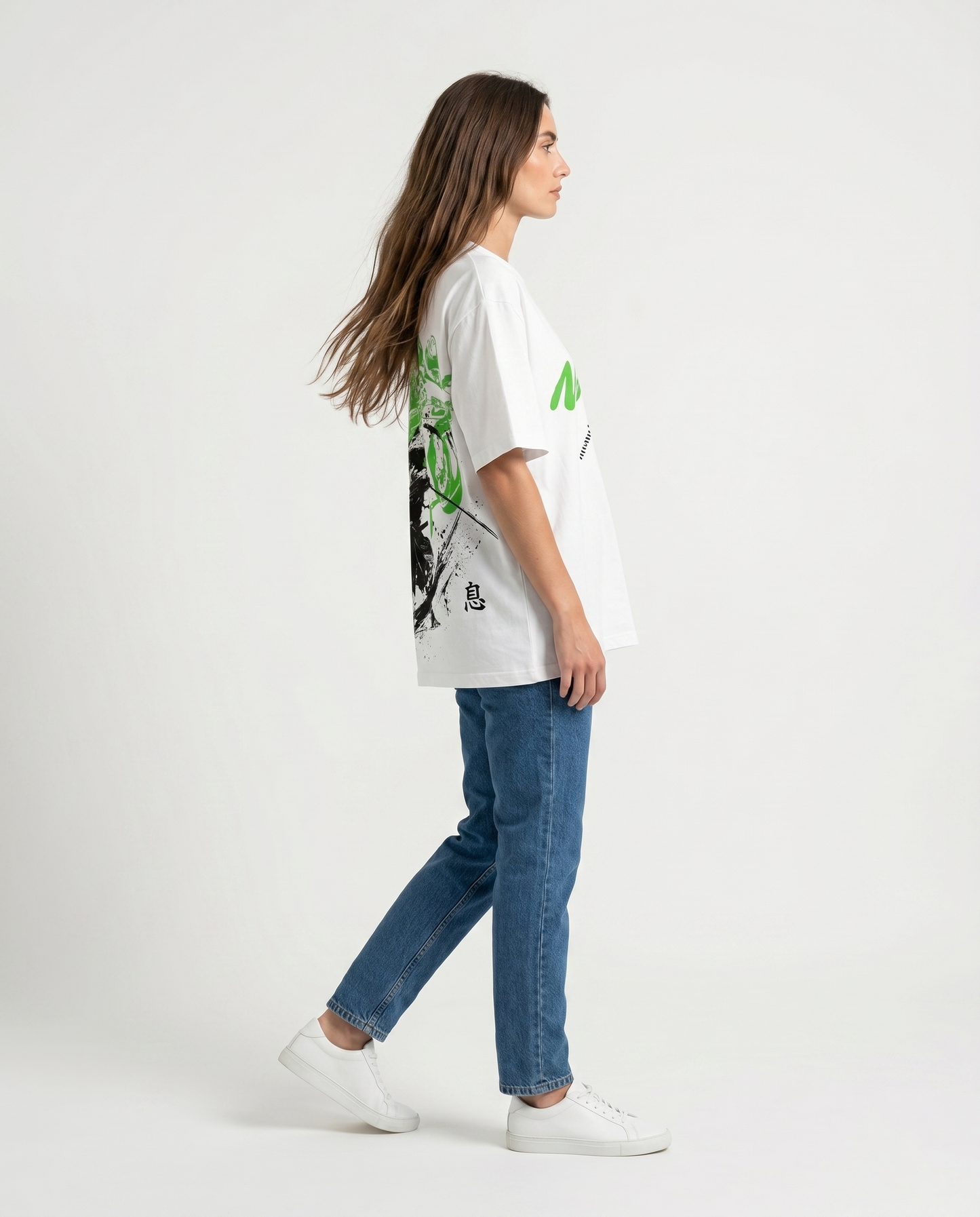 GRPHX Moto-Samurai heavyweight oversized tee side view
