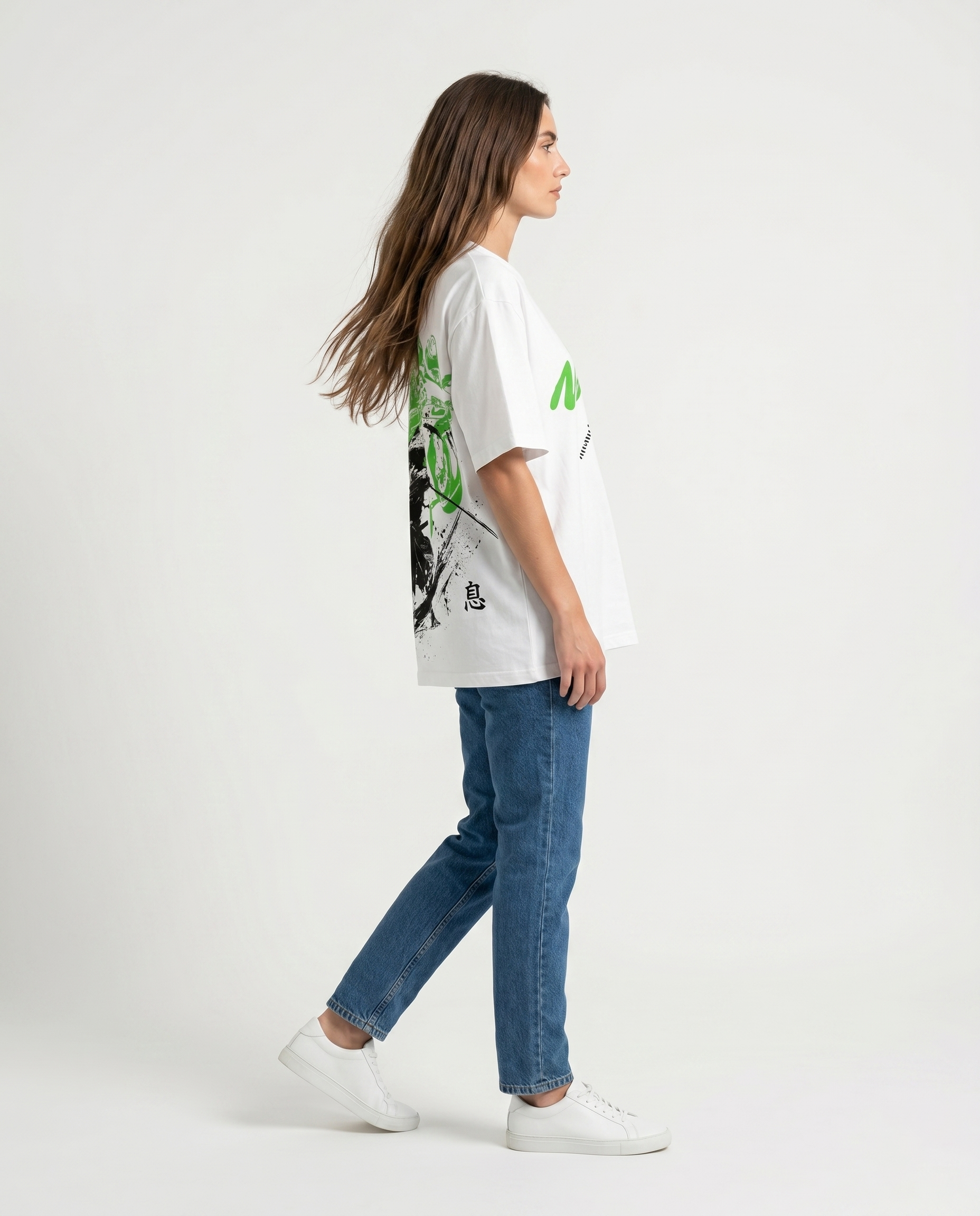 GRPHX Moto-Samurai heavyweight oversized tee side view