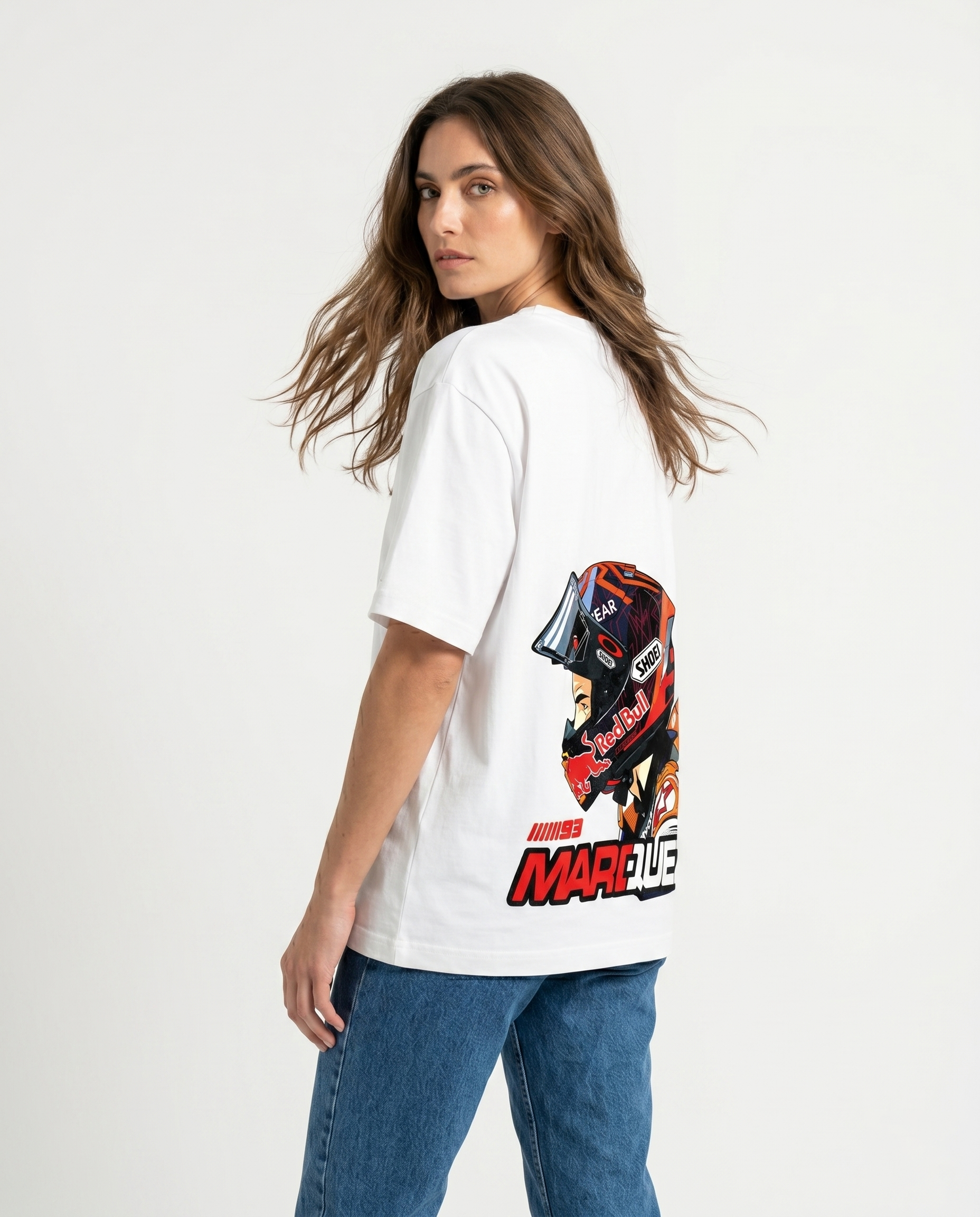 GRPHX Never Give Up white graphic t-shirt variant back