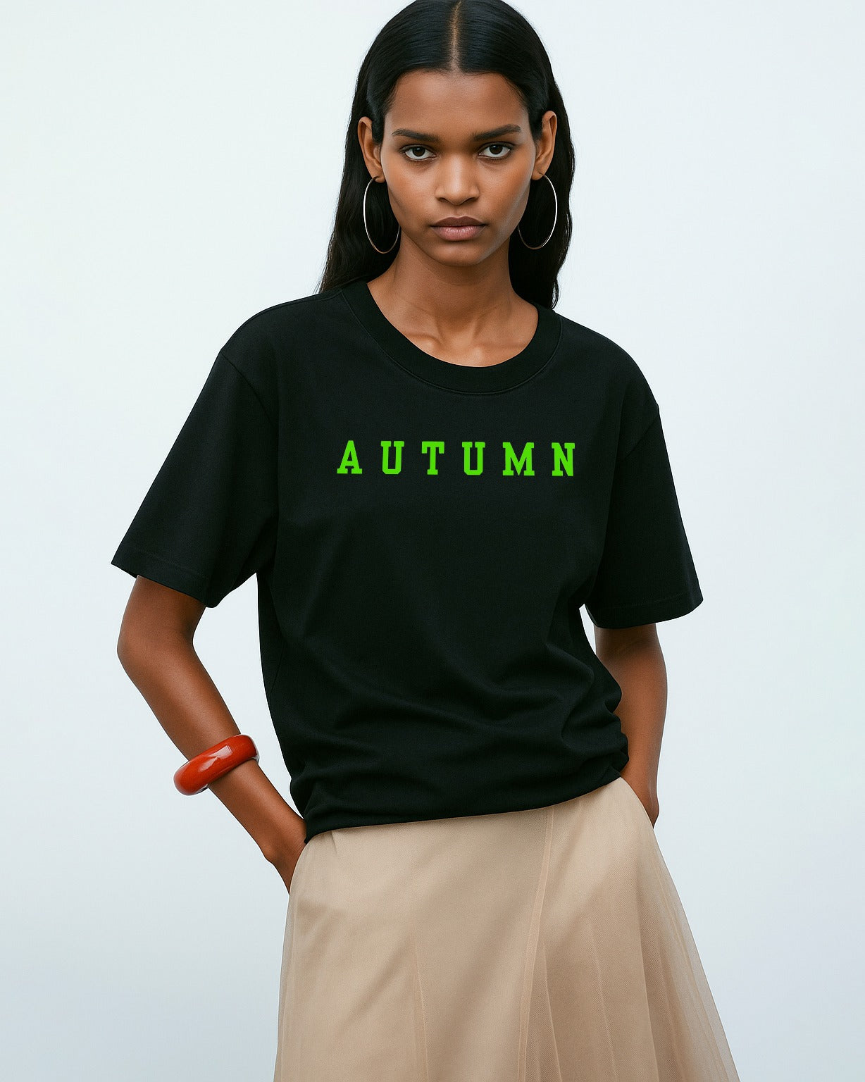 GRPHX Whispers of Autumn graphic oversized t-shirt front view