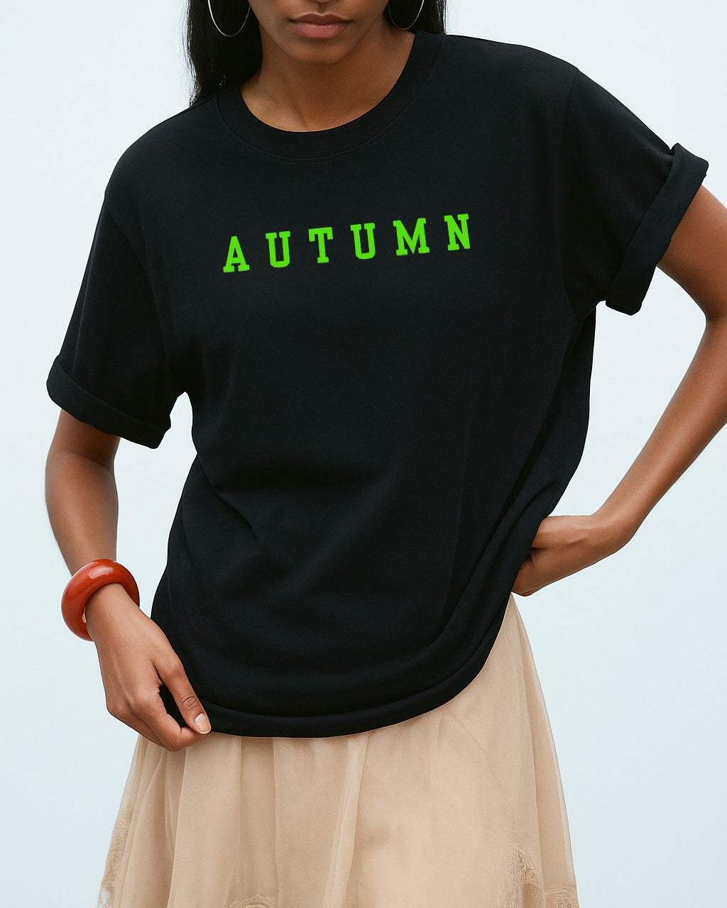 GRPHX Whispers of Autumn oversized cotton tee India streetwear details 
