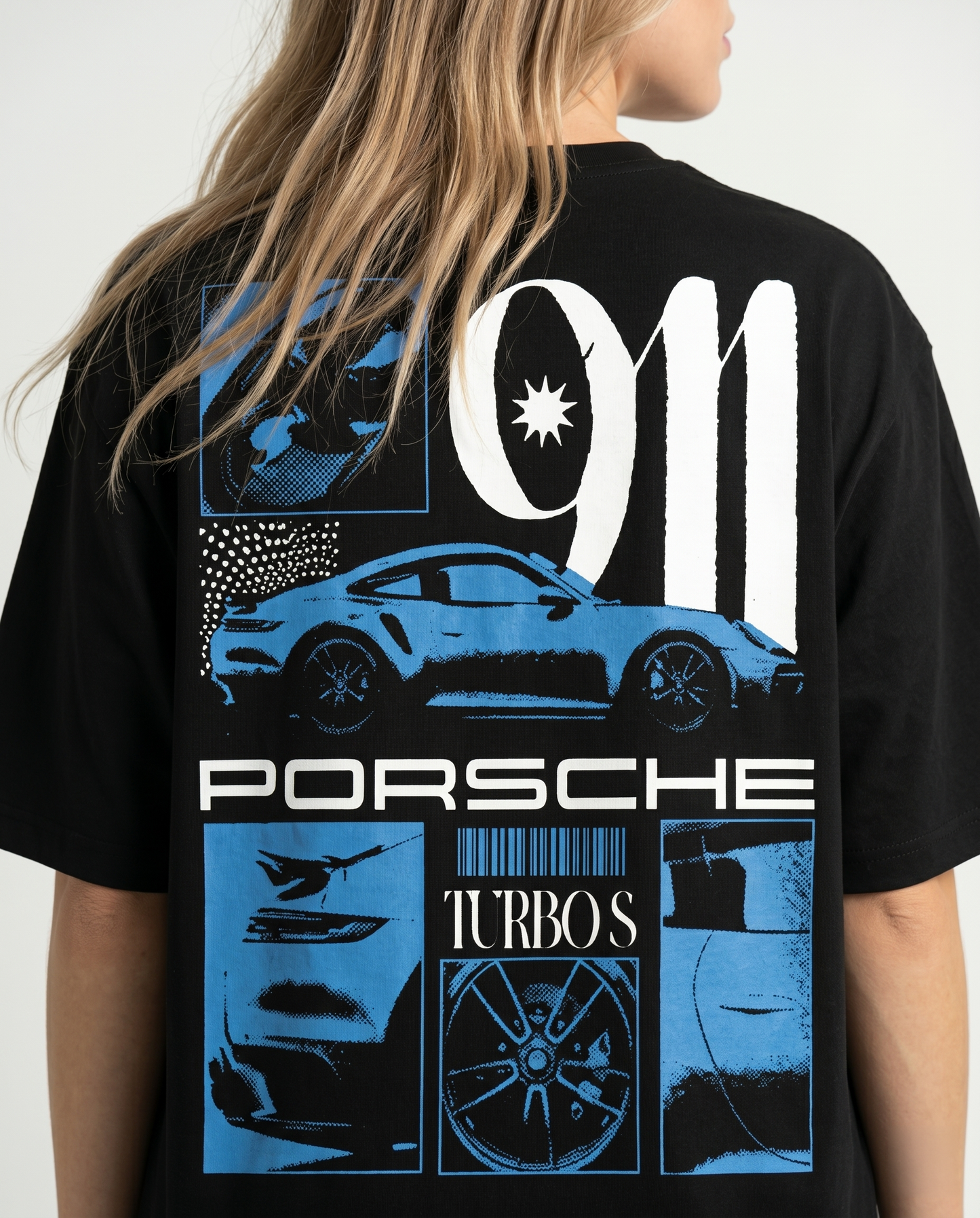 GRPHX Porsche graphic t-shirt back view – premium cotton
