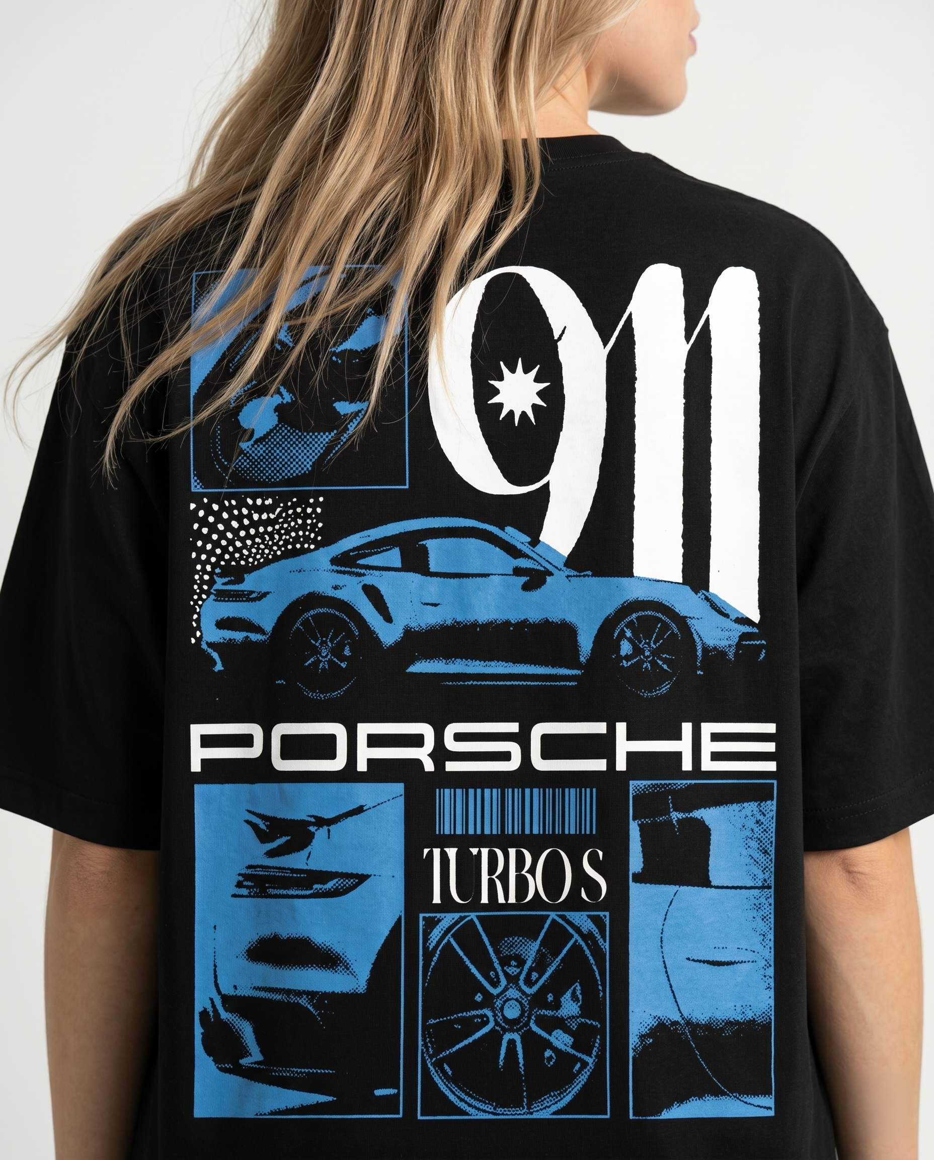 GRPHX Porsche graphic t-shirt back view – premium cotton